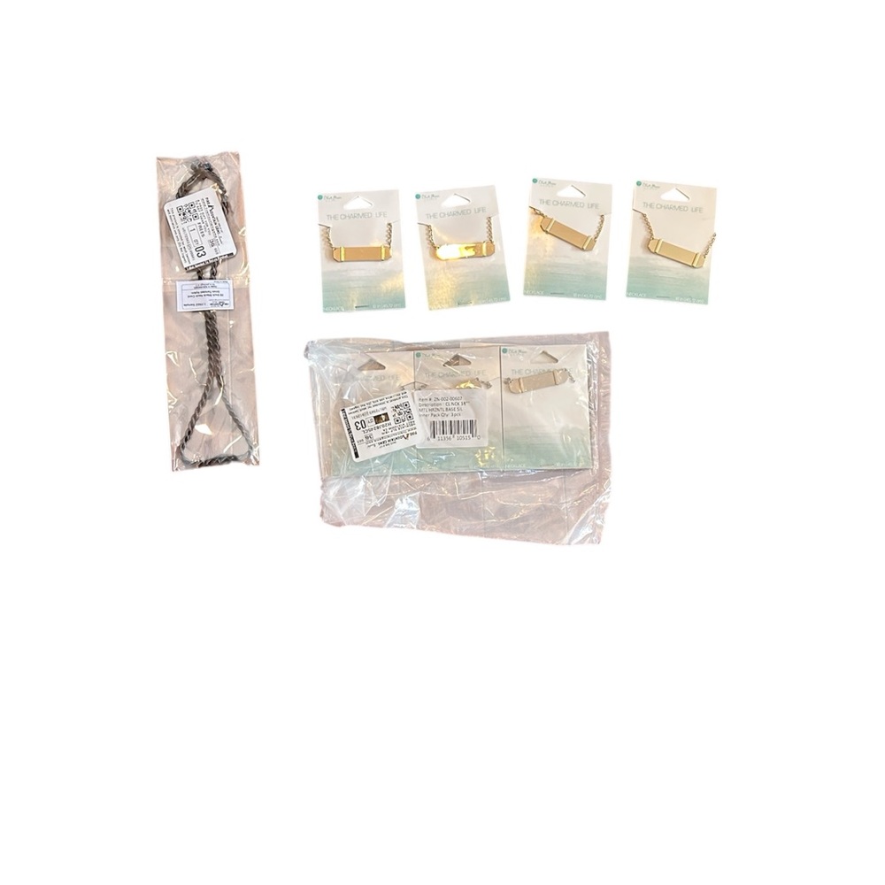 Gold and Silver Bar Necklaces Set
